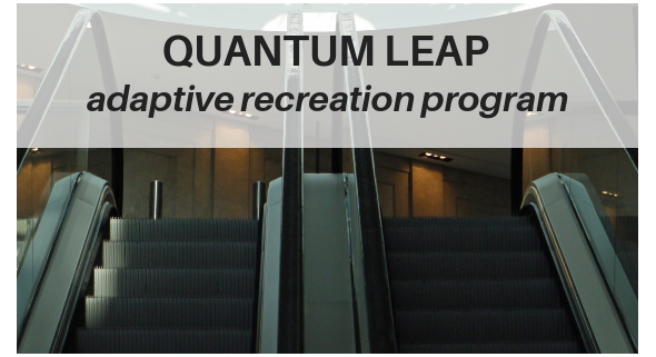 Closeup top of escalators w/QL name