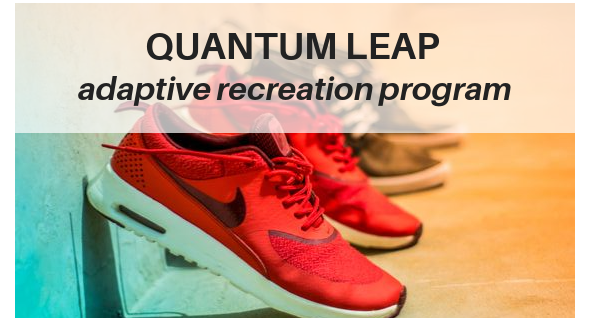 Red tennis shoes, gray ones behind w/QL name 