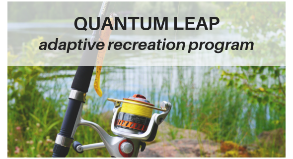 Close-up photo of fishing reel/rod, lake backgroud