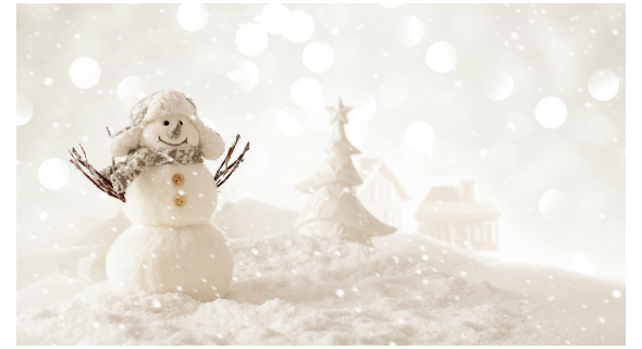 Image of Snowman, tree, house figurines 