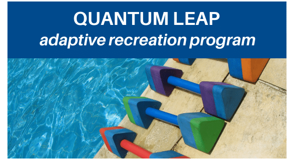 Photo of water weights on a pool's edge w/QL name