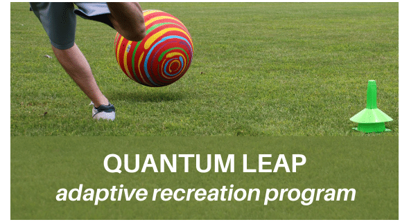 Close-up photo person kicking kickball w/QL name