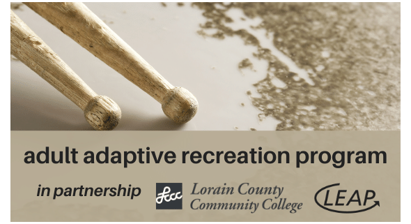 LEAP & LCCC logos w/Photo drumsticks & gold flakes