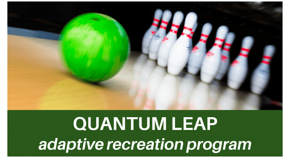 Green bowling ball + pins photo w/QL name