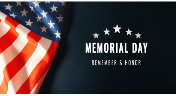 Memorial Day, Remember & Honor text w/USA flag 