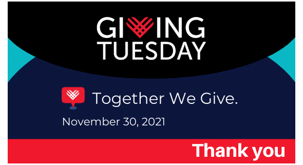 GivingTuesday logo, Together We Give. Thank you