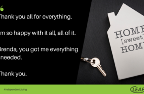 During pandemic, LEAP helps Jane move into her own home.